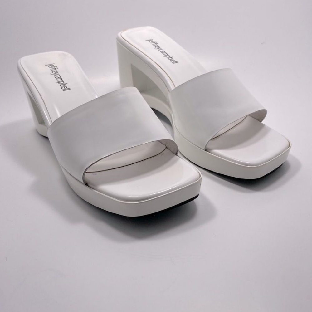 Jeffrey Campbell White Platform Sandals with Modern Design